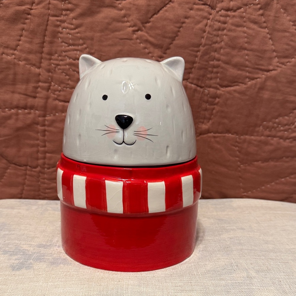 Cute Cat Ceramic Container